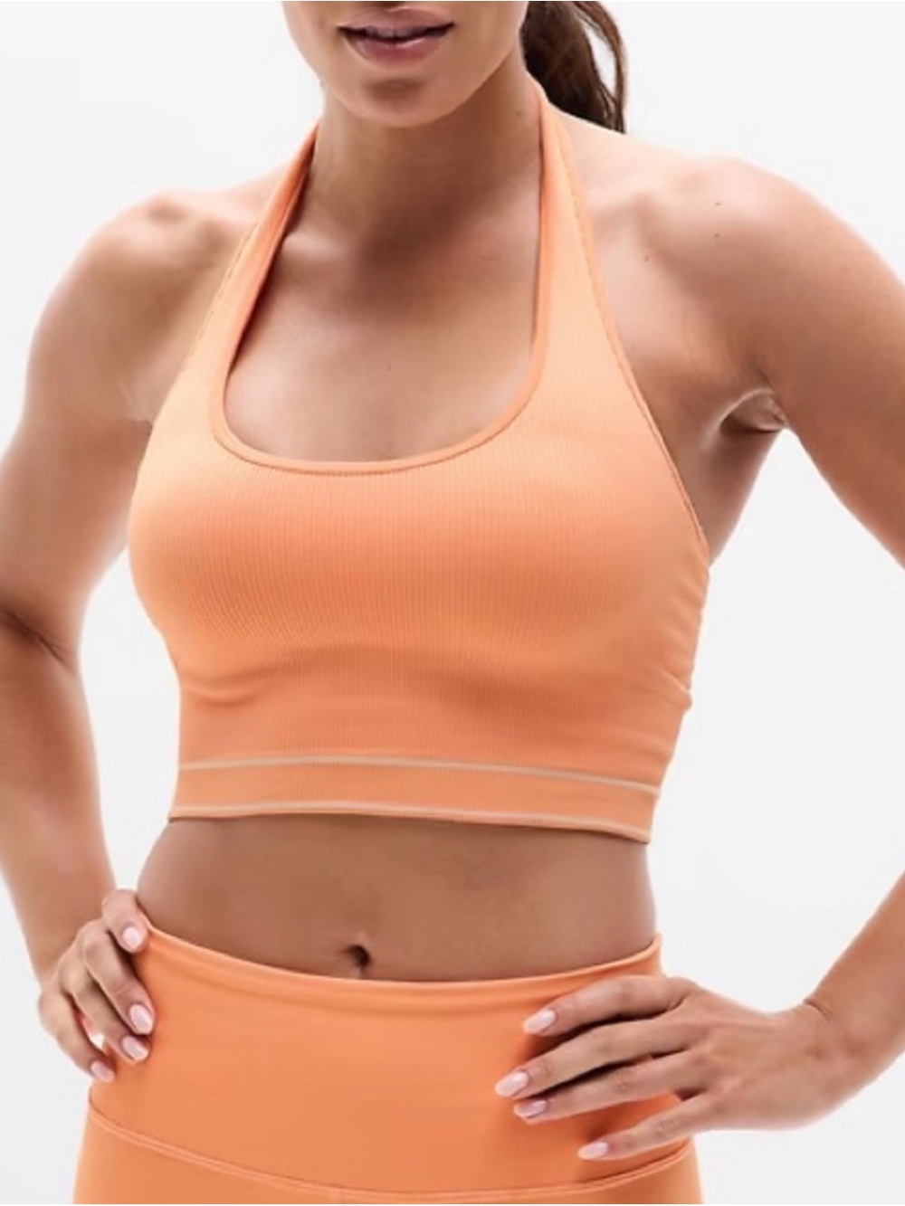 NWT Athleta Recharge Seamless Halter Tank Orange